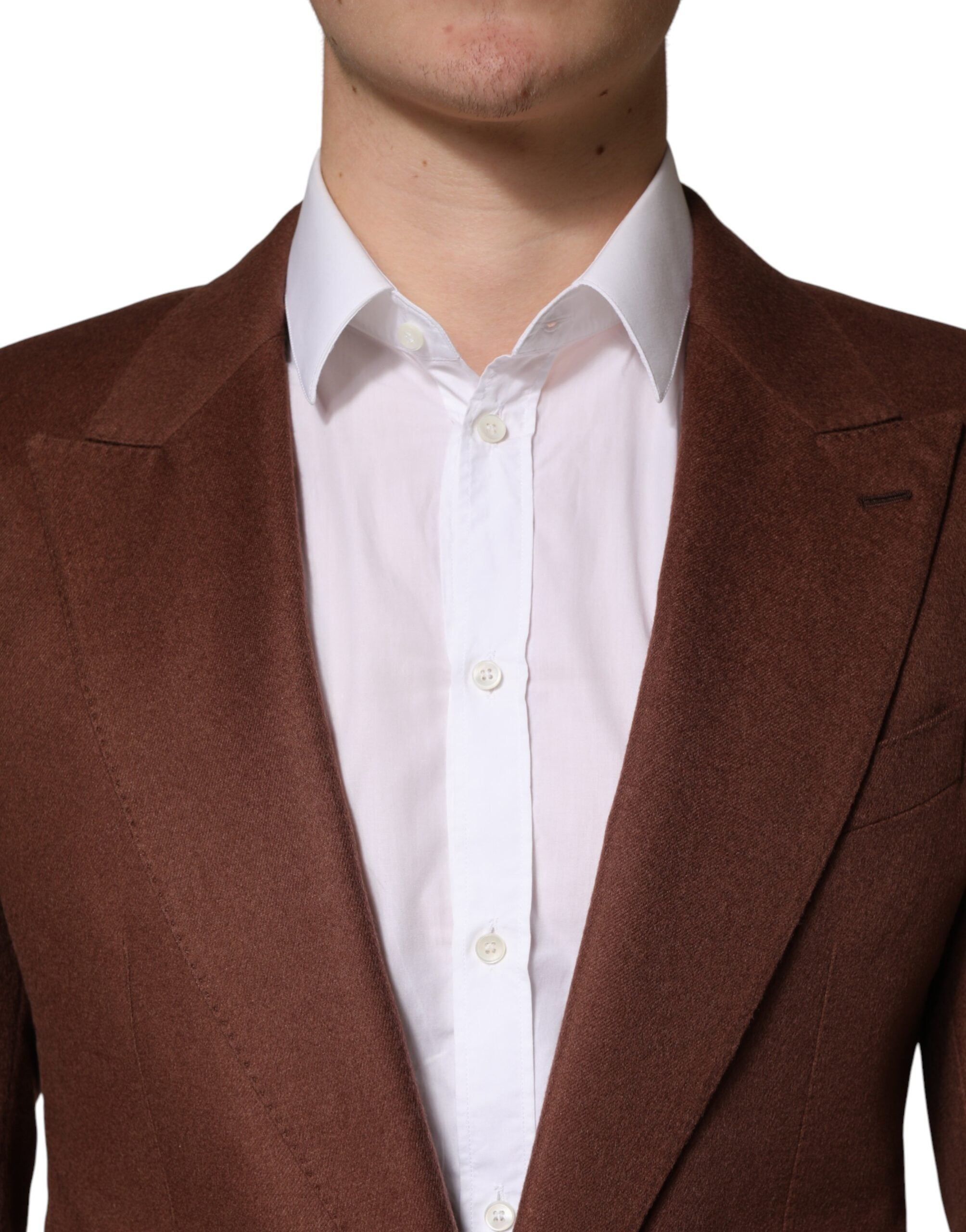 Dolce & Gabbana Brown Cashmere Single Breasted Jacket Blazer - Luxe Marca