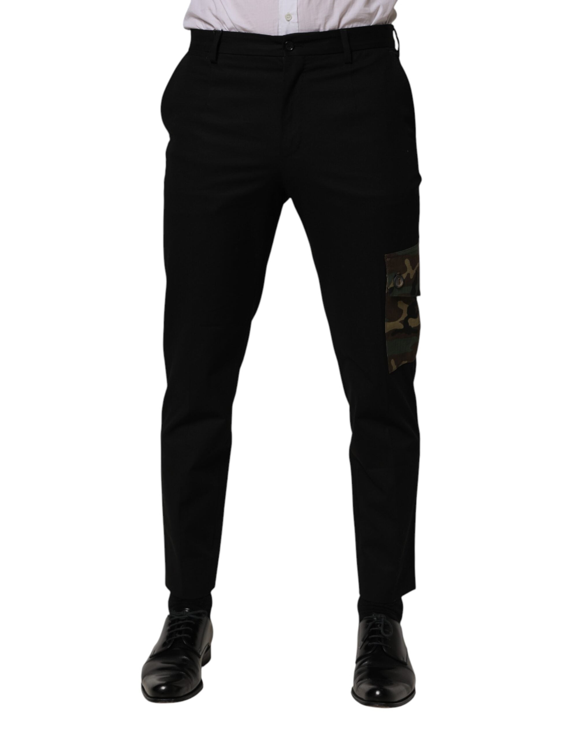 Dolce & Gabbana Black Cotton Skinny Dress Cargo Trouser Pants - Luxe Marca