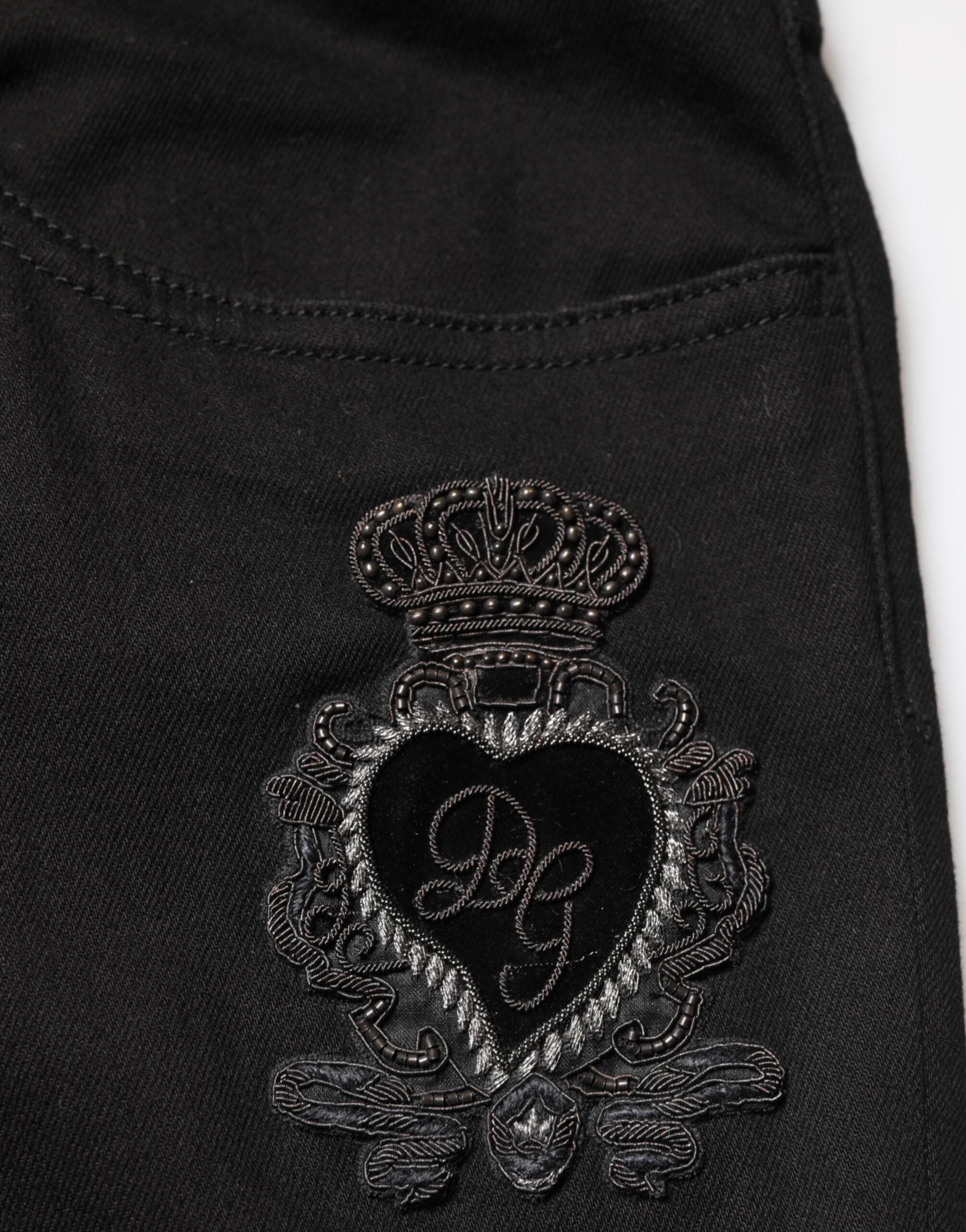 Dolce & Gabbana Black Sacred Heart Skinny Men Denim Jeans - Luxe Marca