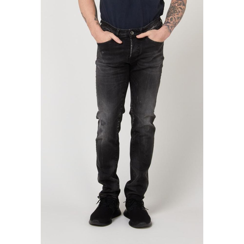 Gas Black Cotton Slim Fit Jeans