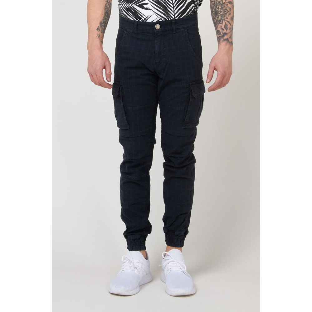 Gas Blue Cotton Cargo Pants