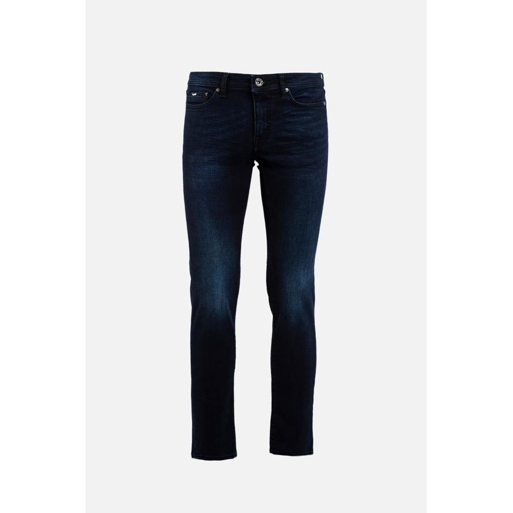 Gas Blue Cotton Slim Fit Jeans