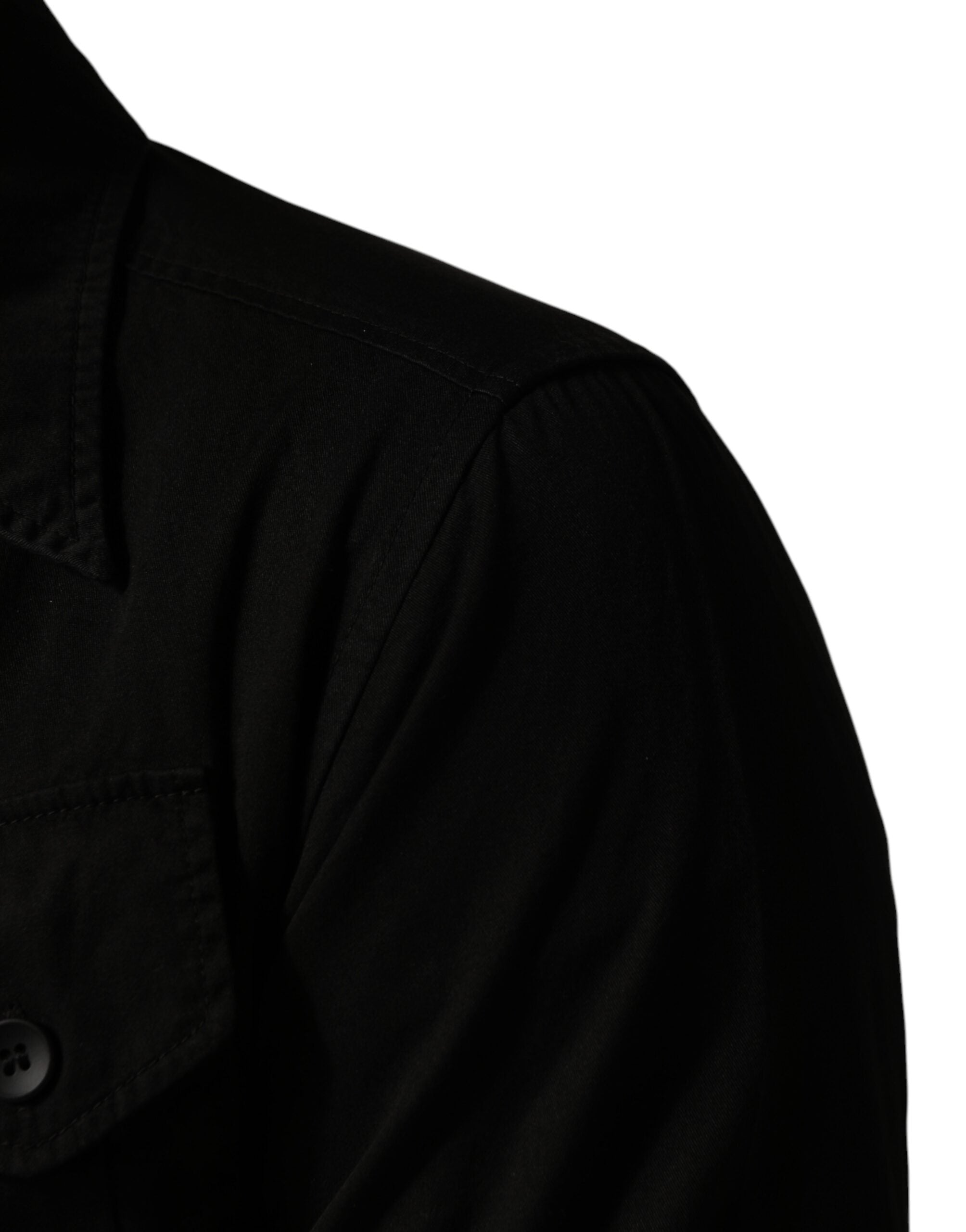 Dolce & Gabbana Black Cotton Collared Men Button Down Shirt - Luxe Marca