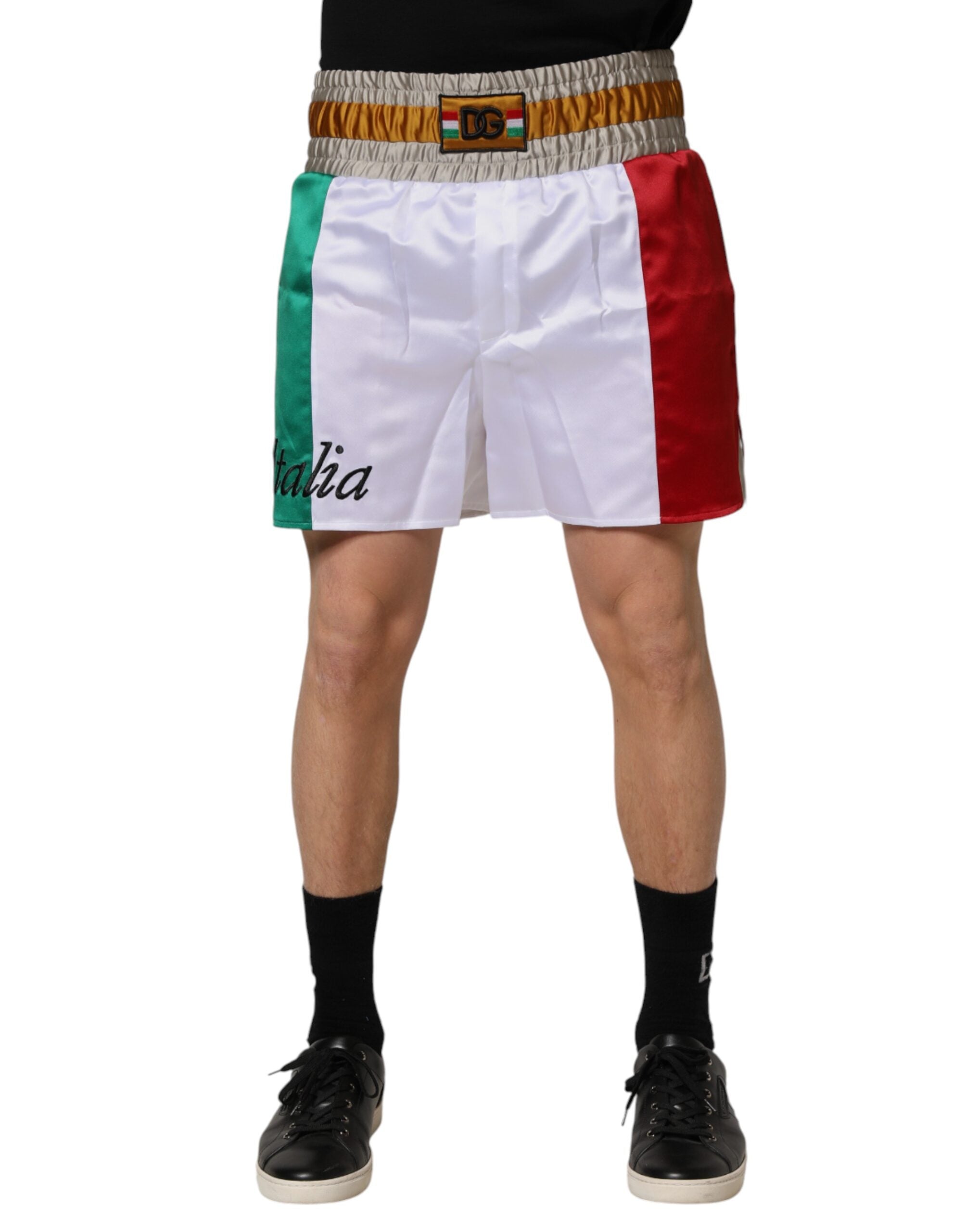 Dolce & Gabbana Multicolor Italia Polyester Bermuda Shorts - Luxe Marca