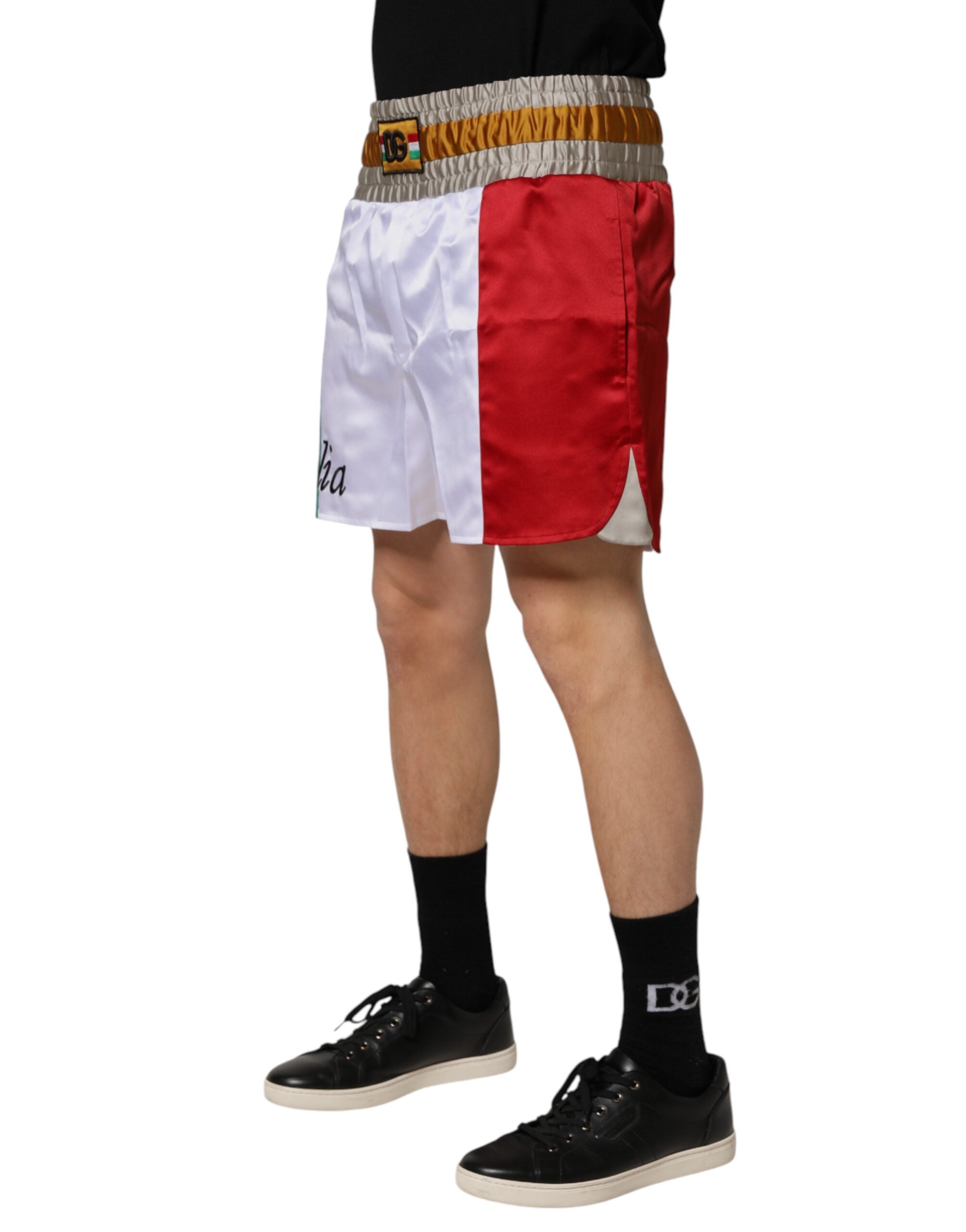 Dolce & Gabbana Multicolor Italia Polyester Bermuda Shorts - Luxe Marca