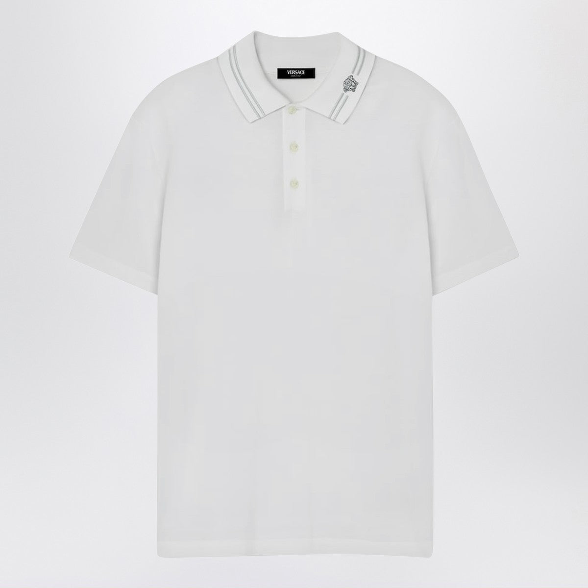Versace Versace White polo shirt with Medusa embroidery