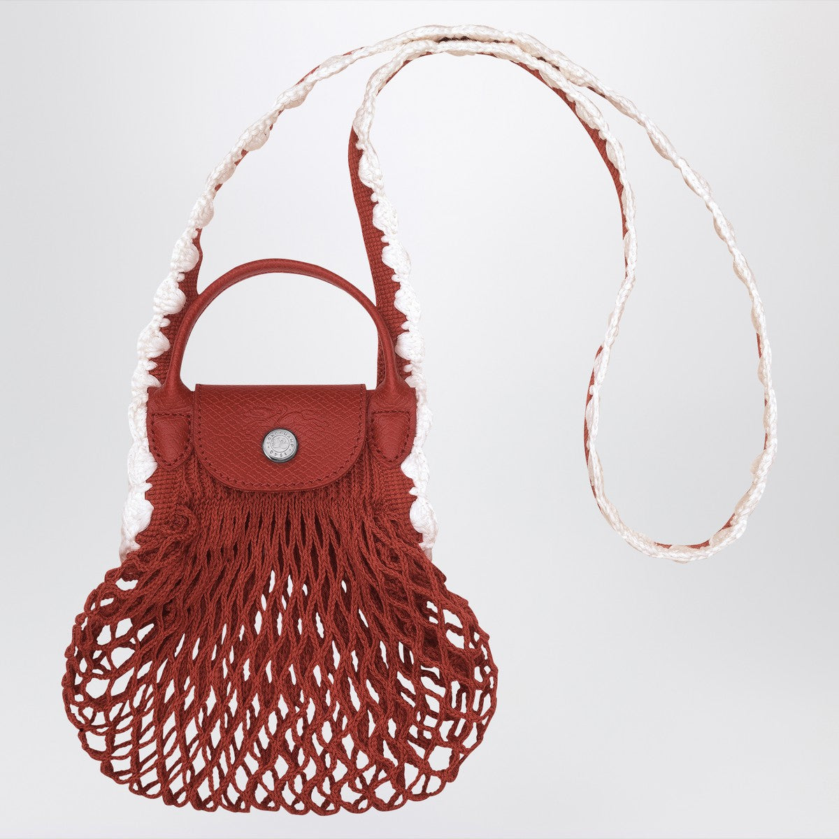 Longchamp Longchamp XS La Pliage mesh bag in Terracotta colour
