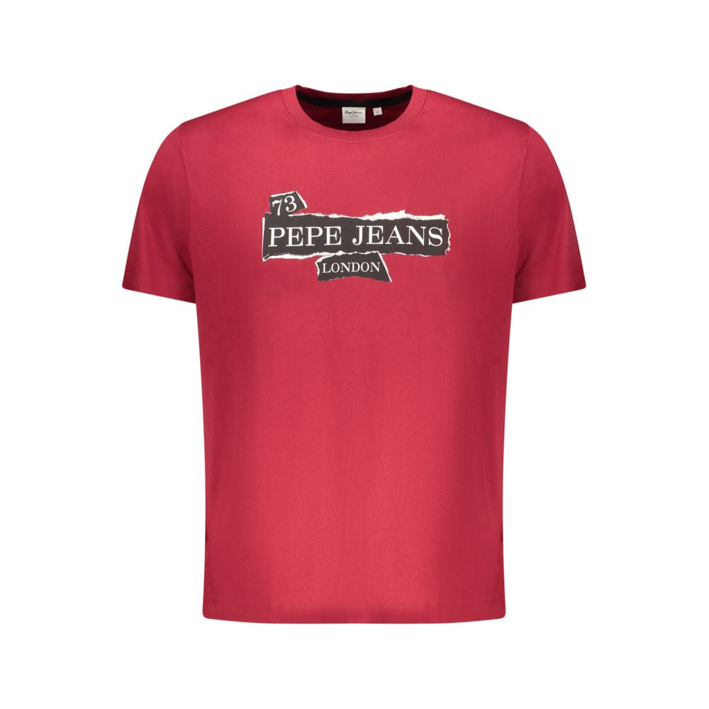 Pepe Jeans Red Cotton Men T-Shirt