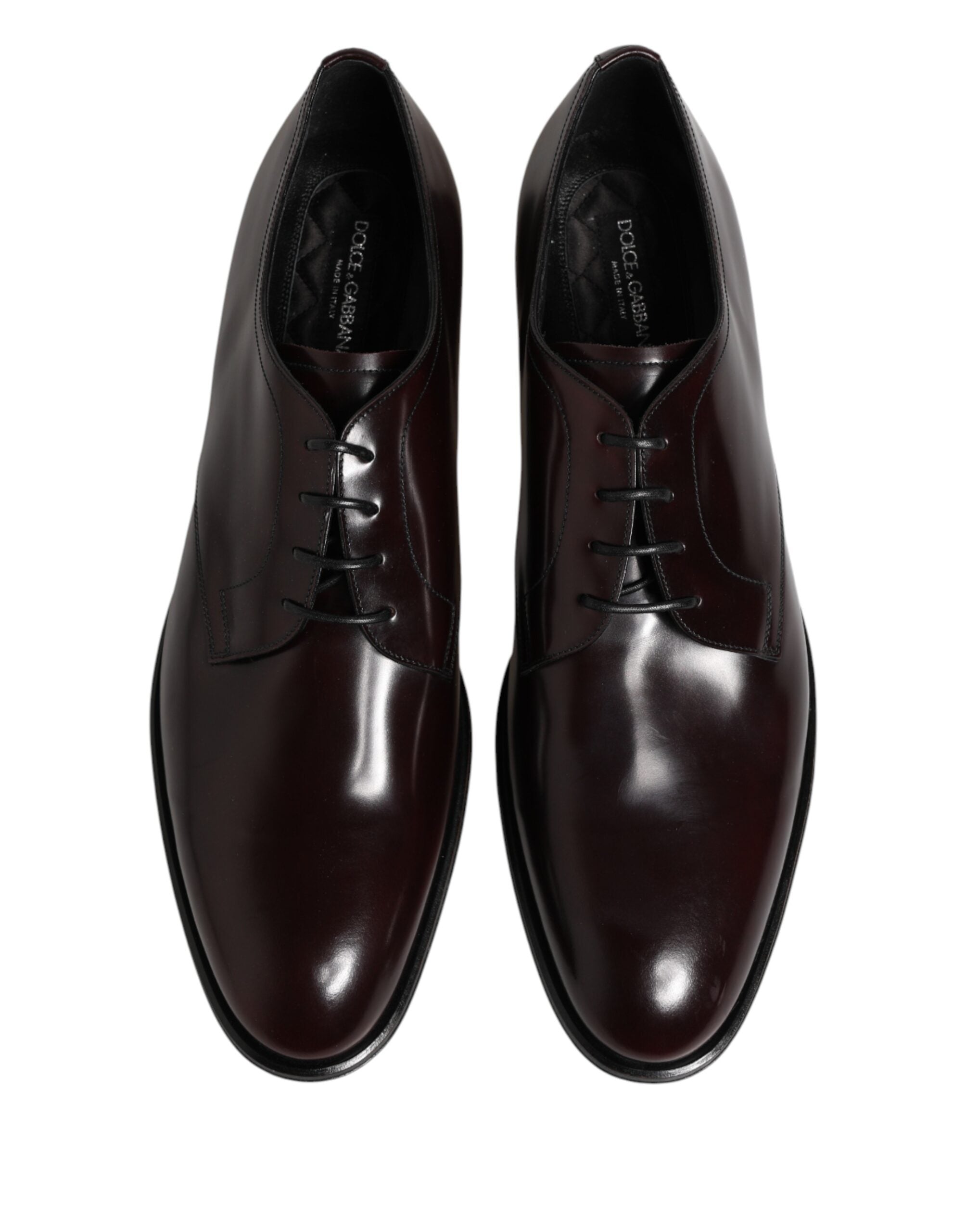 Dolce & Gabbana Black Lace Up Leather Dress Derby Men Shoes - Luxe Marca