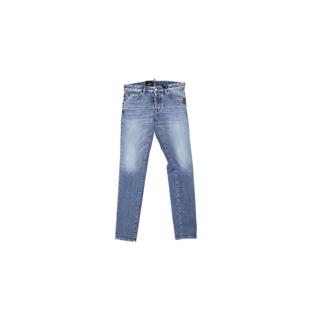 Dsquared² Blue Cotton Straight-Leg Jeans