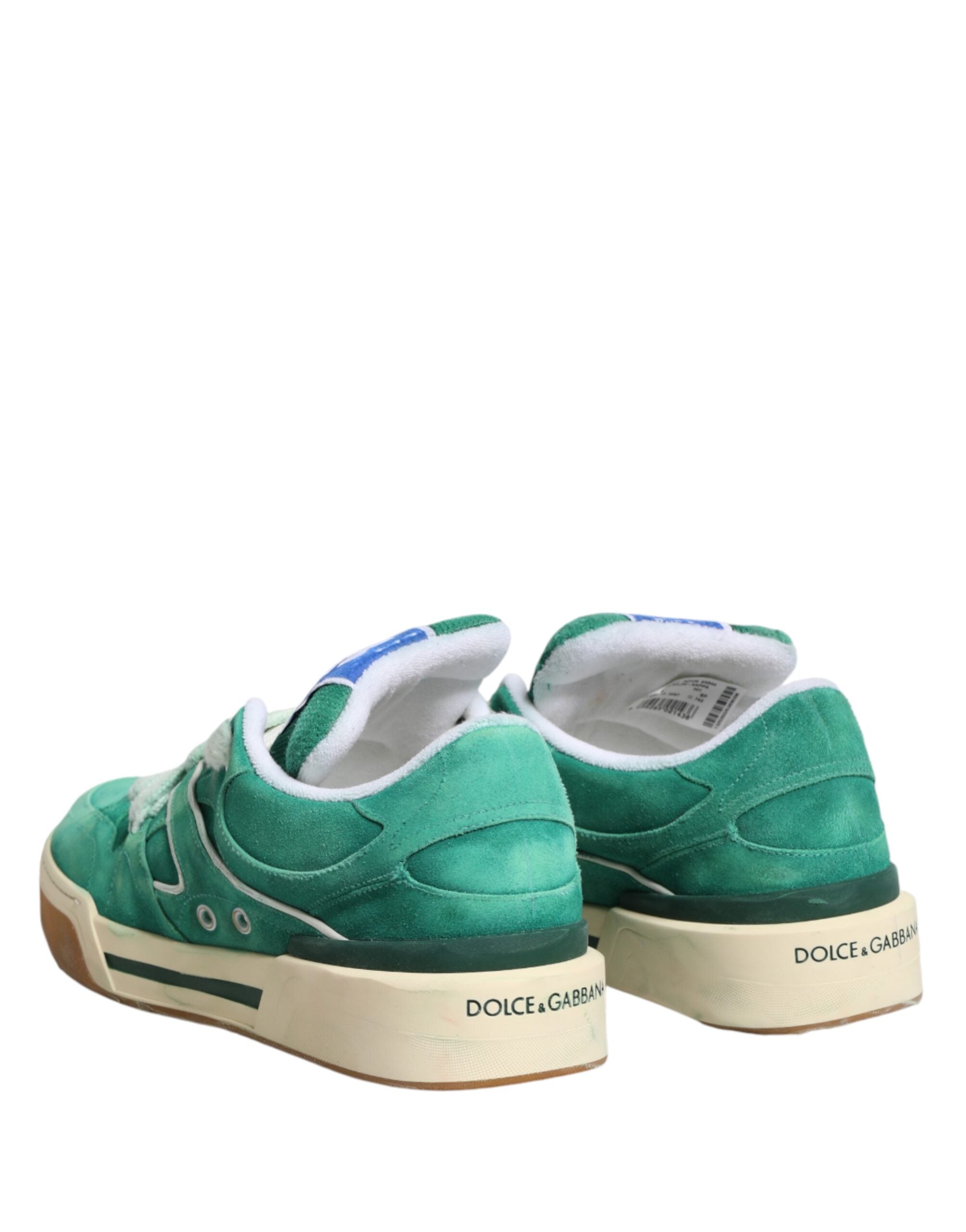 Dolce & Gabbana Green Suede New Roma Low Top Sneakers Shoes - Luxe Marca