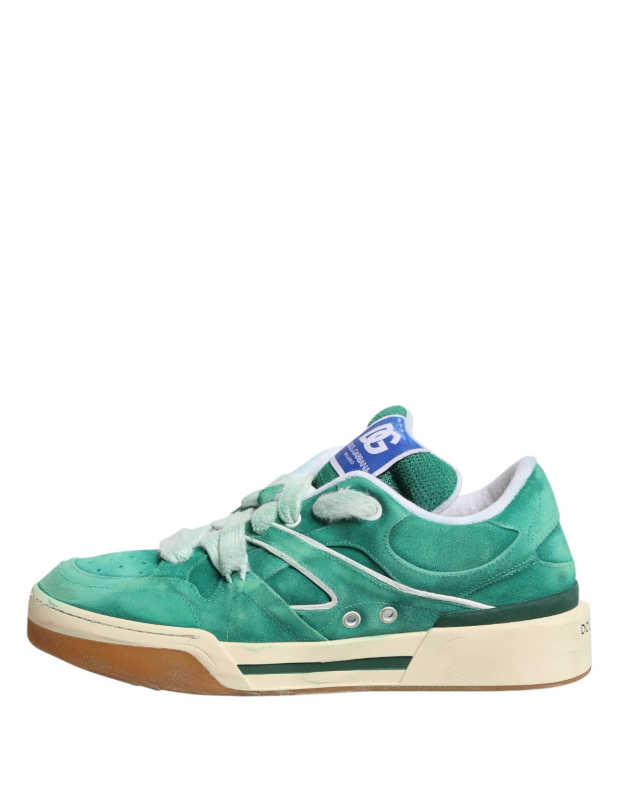 Dolce & Gabbana Green Suede New Roma Low Top Sneakers Shoes - Luxe Marca
