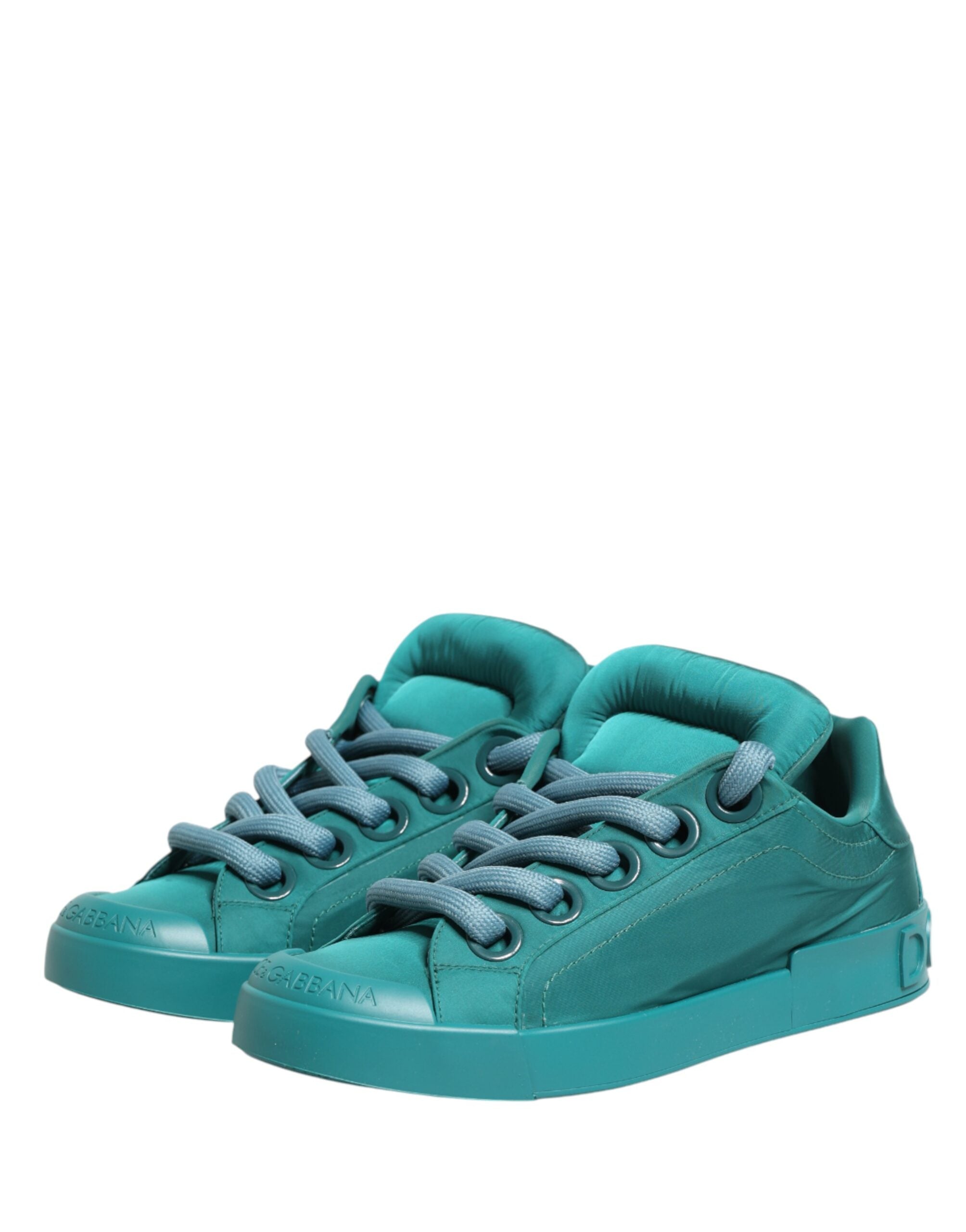 Dolce & Gabbana Teal Portofino Men Low Top Sneakers Shoes - Luxe Marca