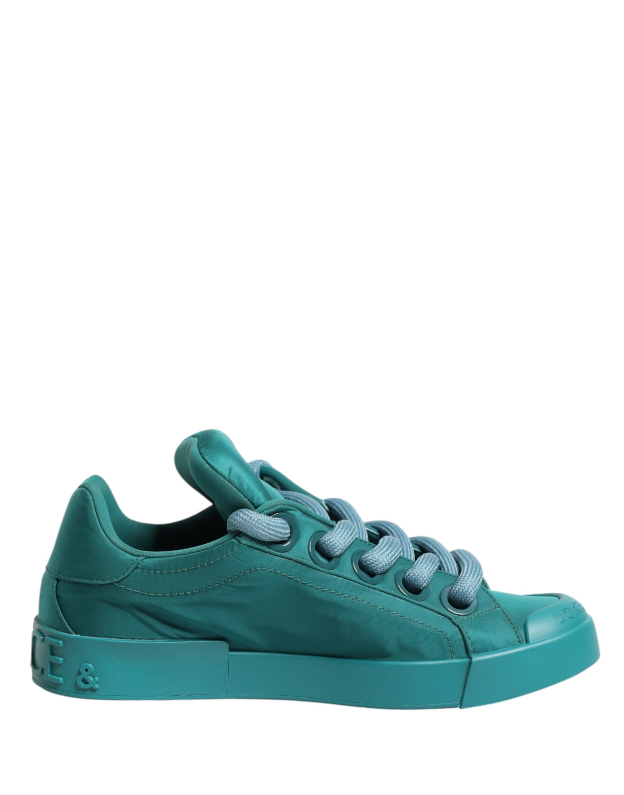 Dolce & Gabbana Teal Portofino Men Low Top Sneakers Shoes - Luxe Marca
