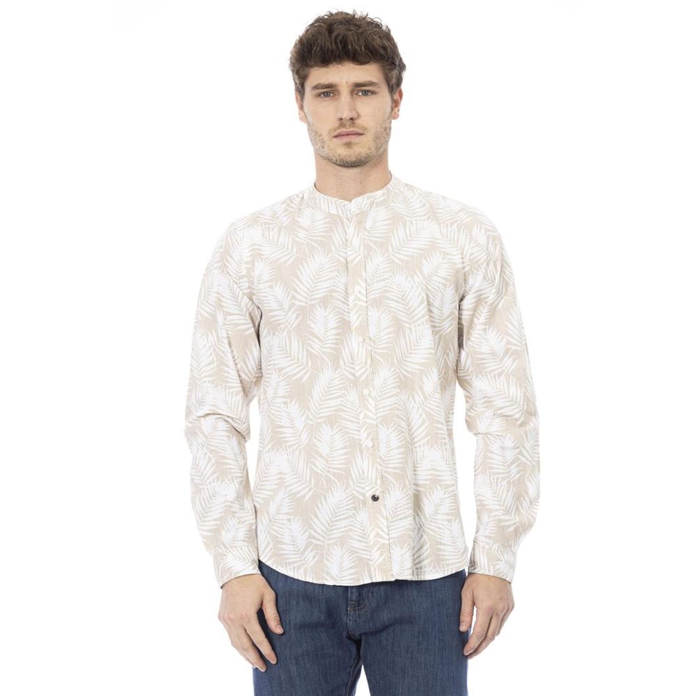 Baldinini Trend Beige Cotton Long Sleeve T-Shirt