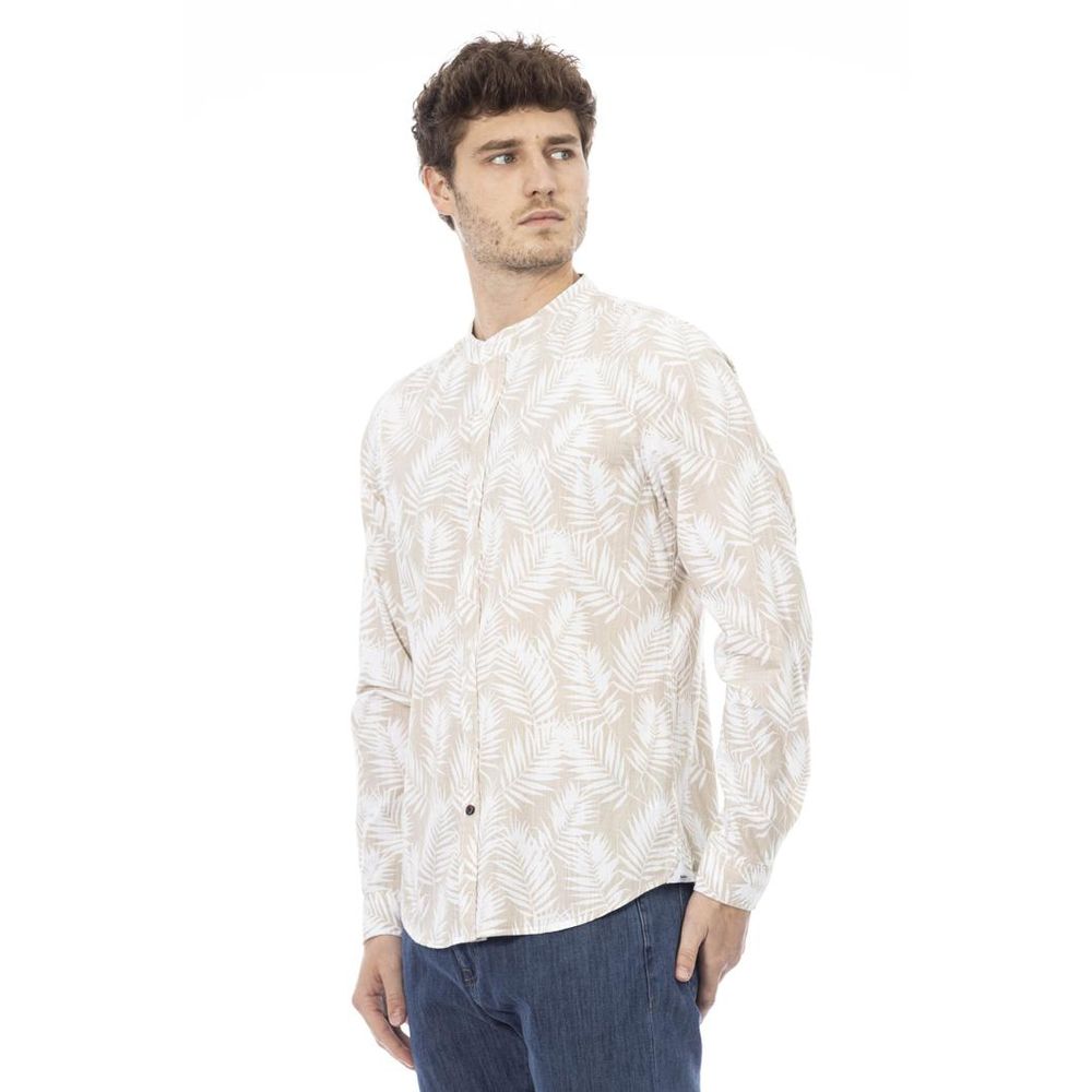 Baldinini Trend Beige Cotton Long Sleeve T-Shirt
