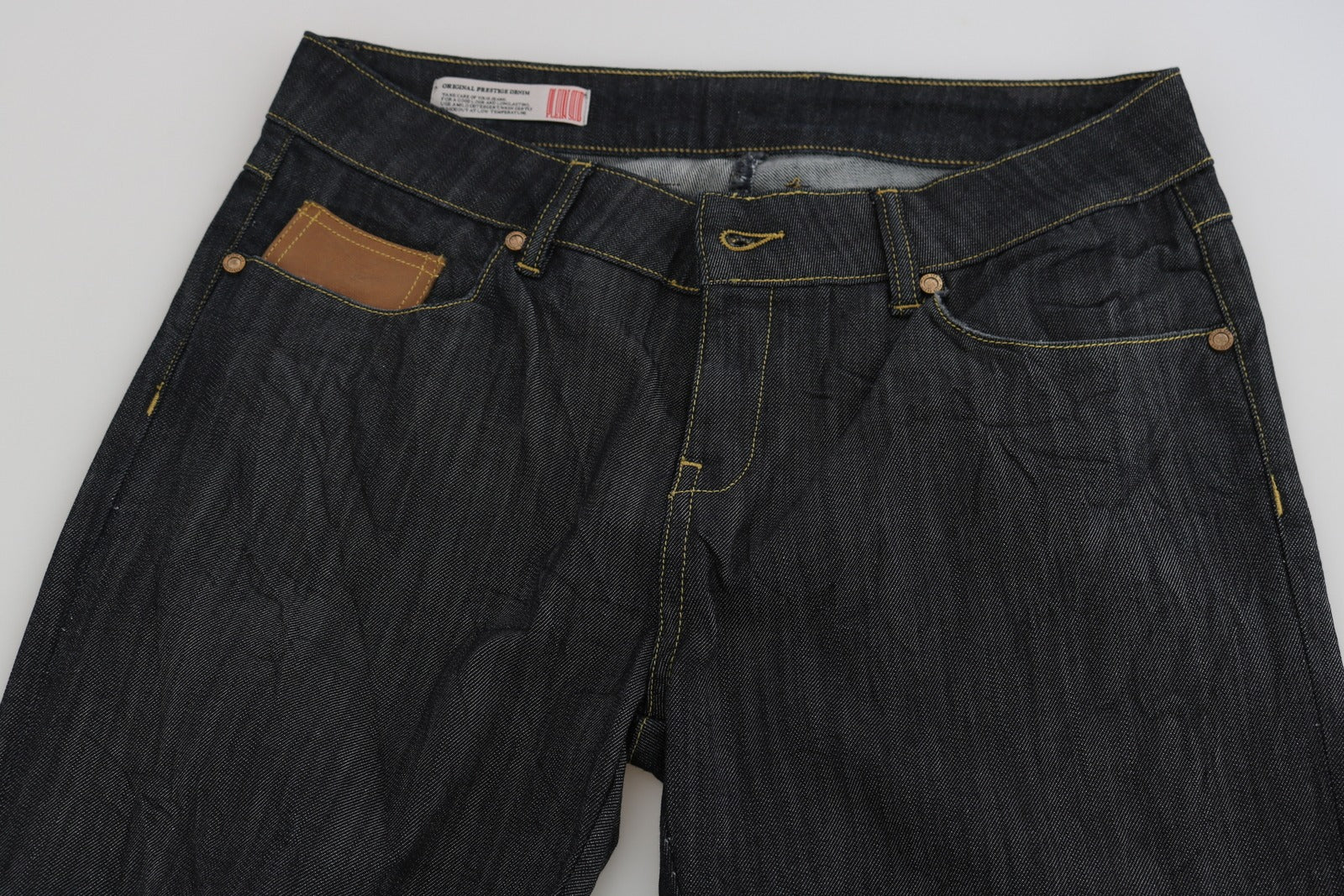 PLEIN SUD Cotton Blue High Waist Straight Cropped Trouser Jeans - Luxe Marca