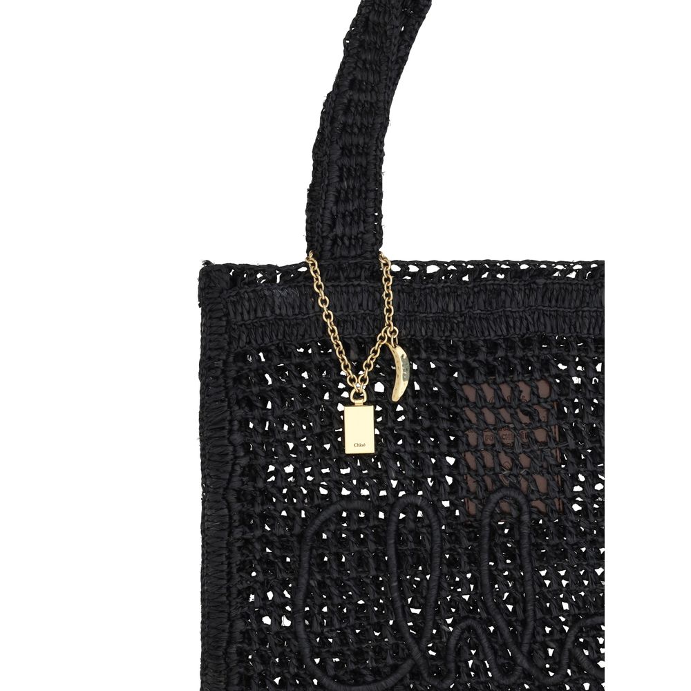 Chloé Black Raffia Raffia Bag