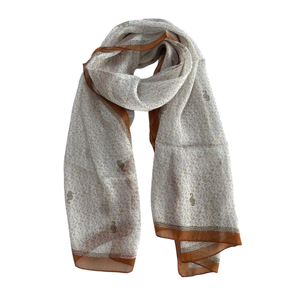 Borbonese Brown Silk Women Scarf