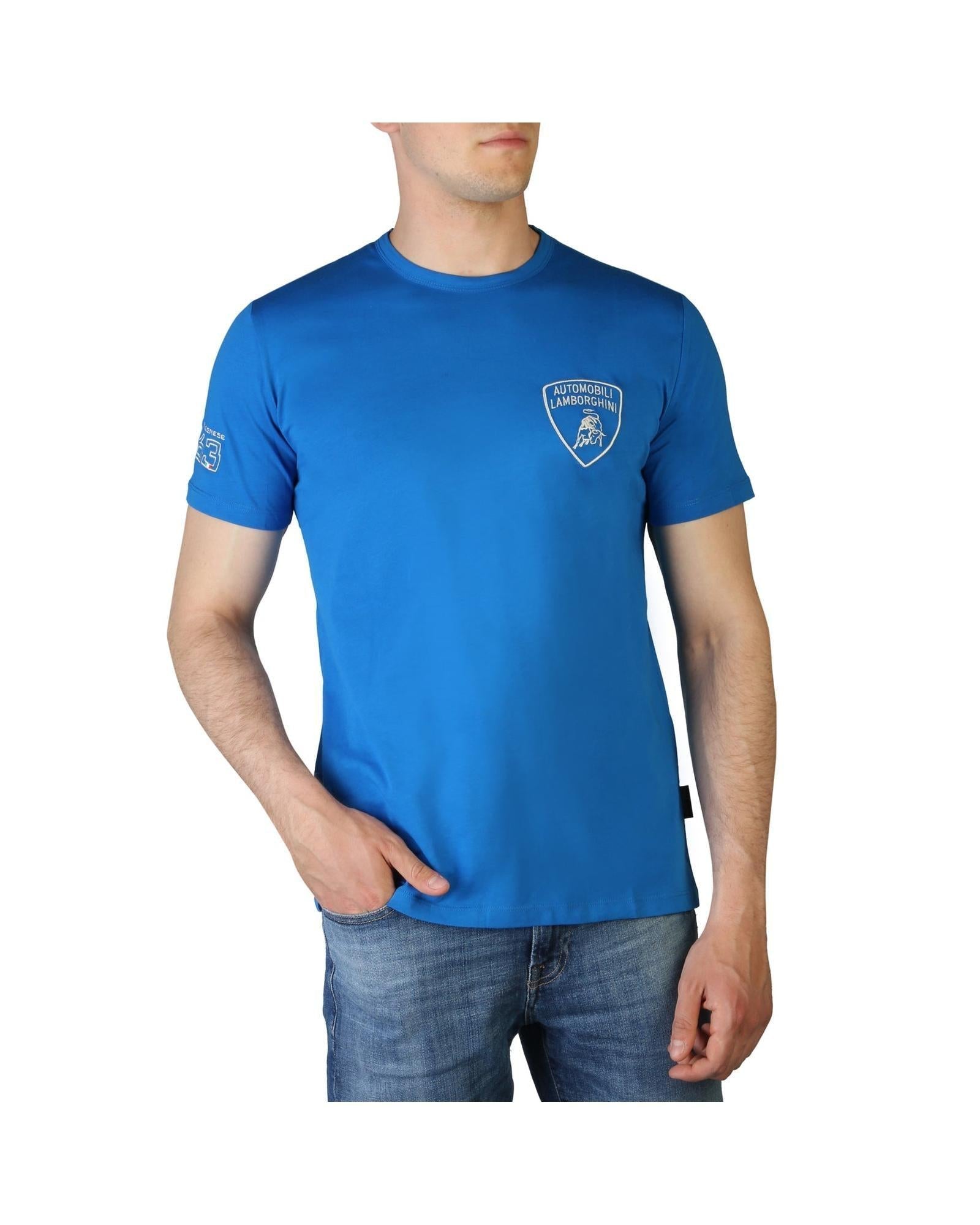Lamborghini Blue Cotton T-Shirt