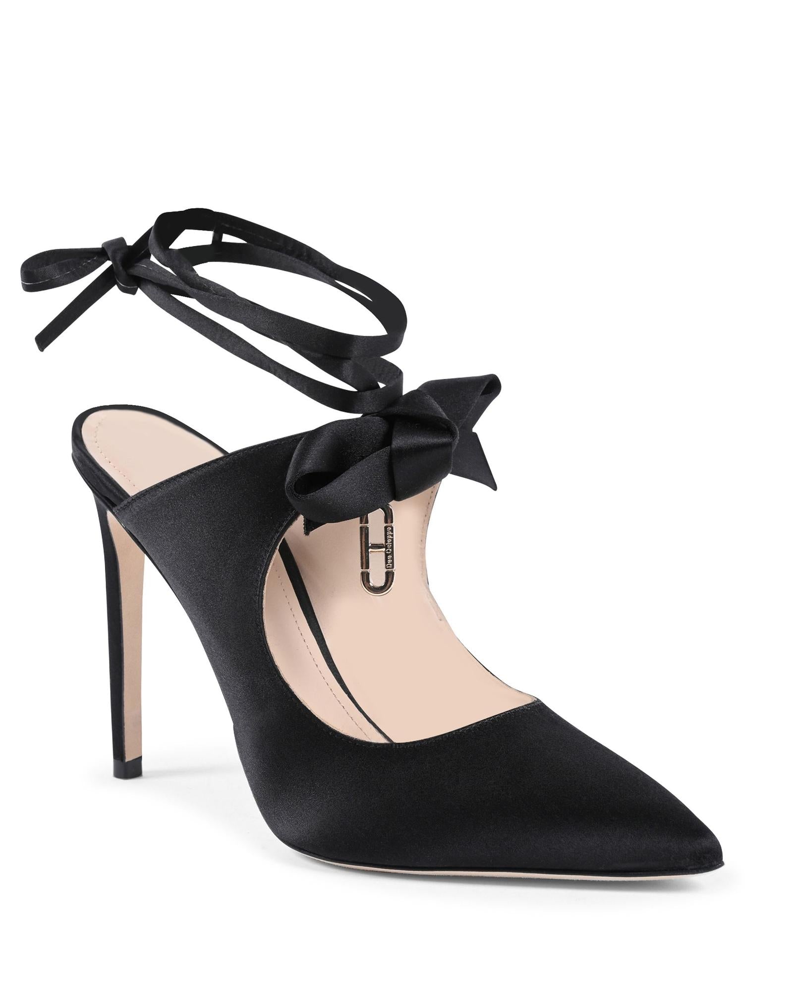 Dee Ocleppo Black Silk Or Polyester High Heel Pumps