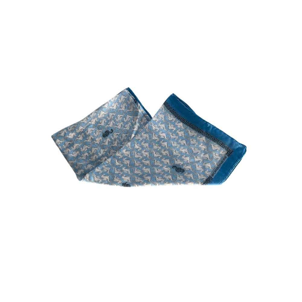 Borbonese Blue Silk Women Scarf