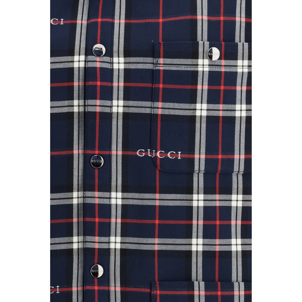 Gucci Blue Cotton Jackets And Coat