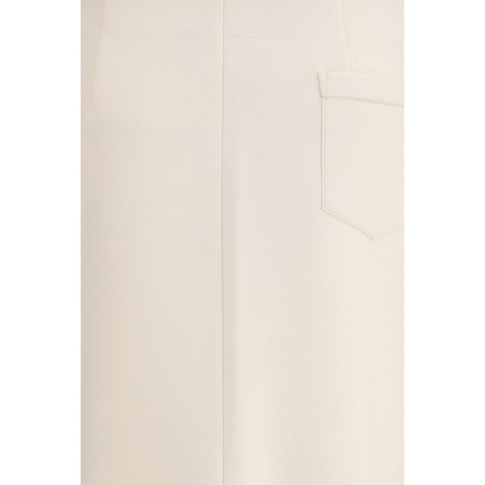 Fabiana Filippi Cream Modal Midi Skirt