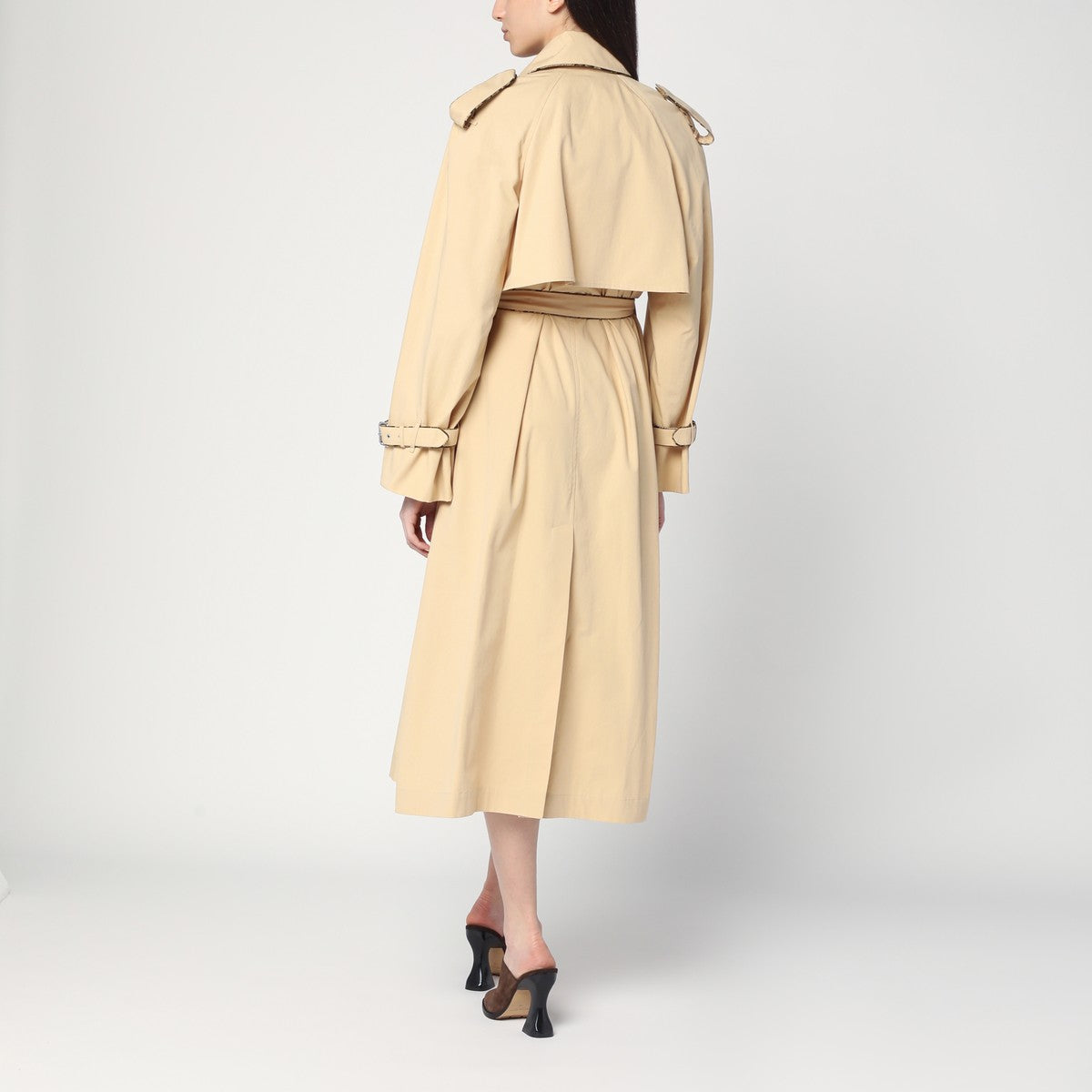 Dries Van Noten Dries Van Noten Double-breasted beige trench coat in cotton