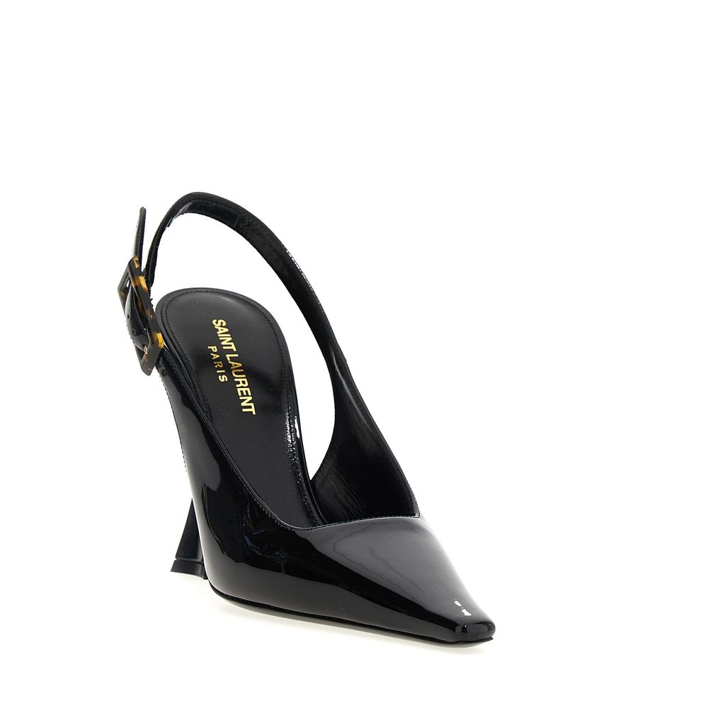 Saint Laurent Black Calfskin Platform Pumps