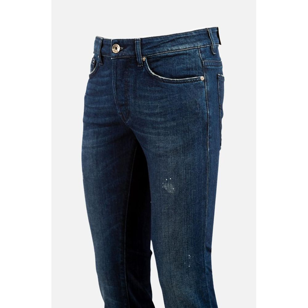 Gas Blue Cotton Skinny Jeans