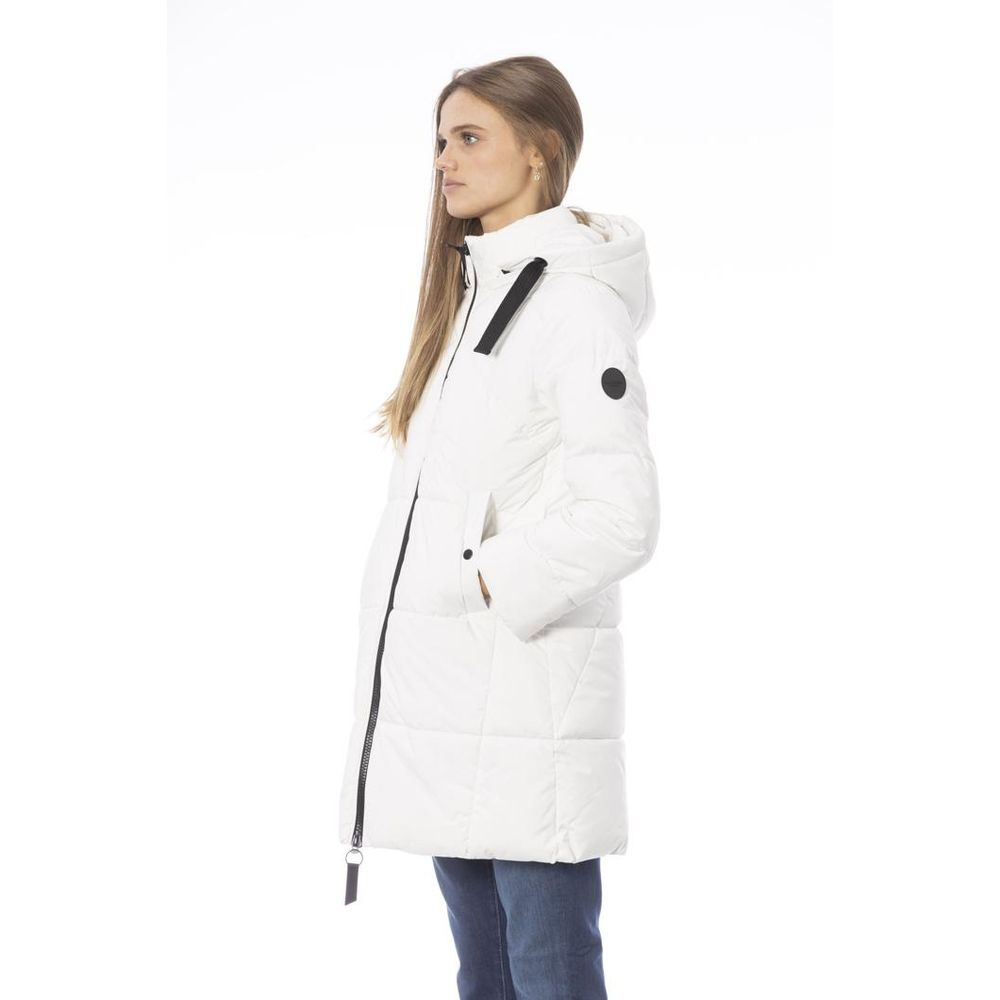 Baldinini Trend White Polyester Parka