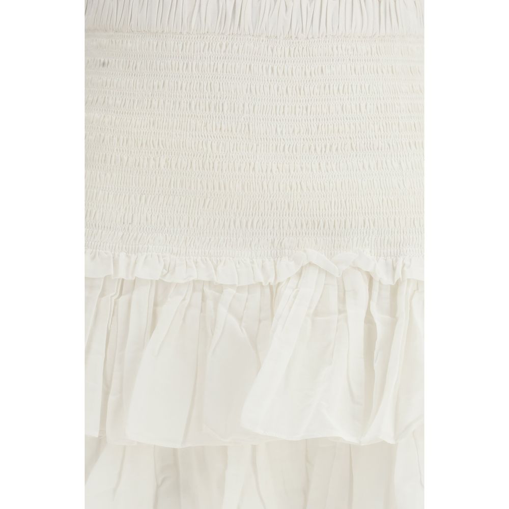 Marant Etoile White Cotton Mini Skirt - Luxe Marca