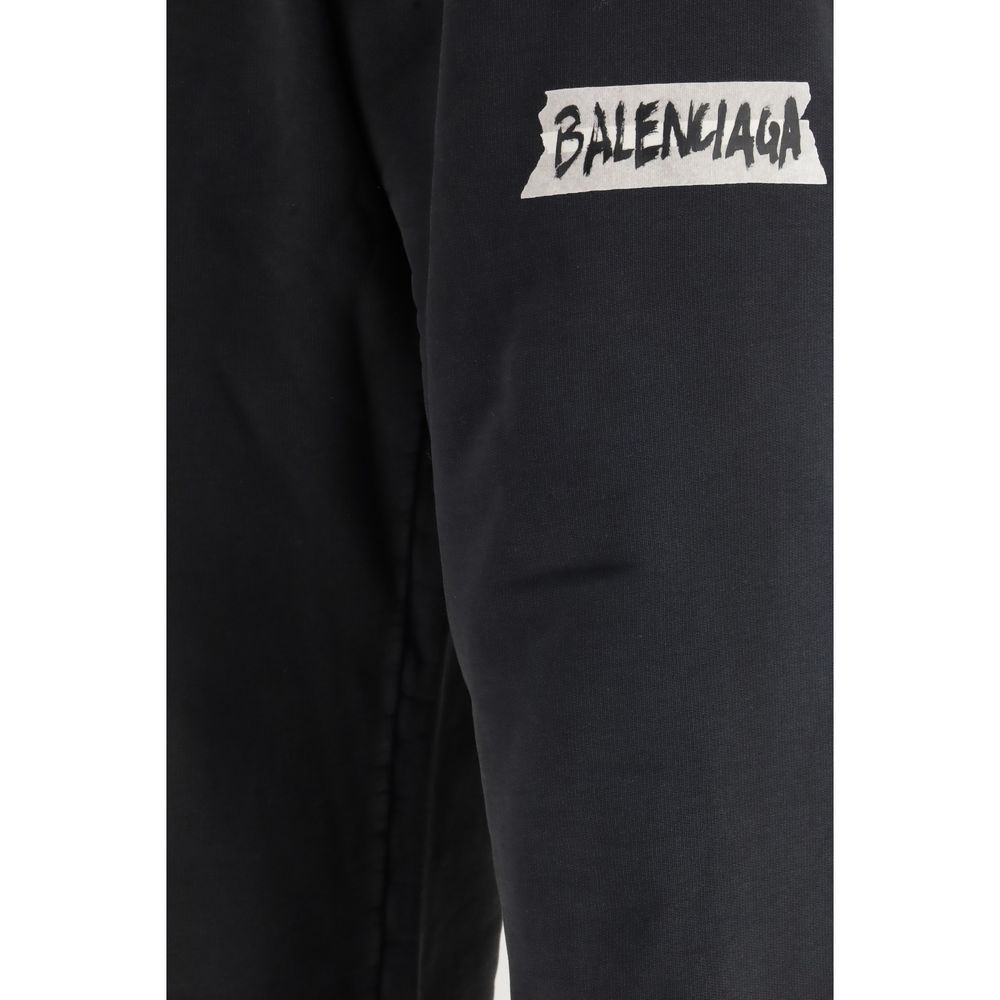 Balenciaga Black Cotton Casual Pants