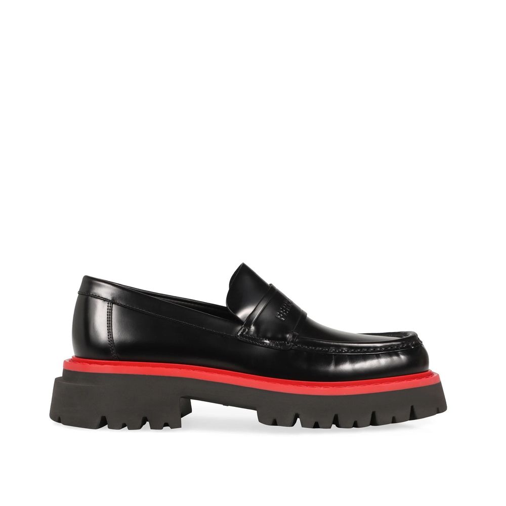 Salvatore Ferragamo Black Leather Platform Loafers