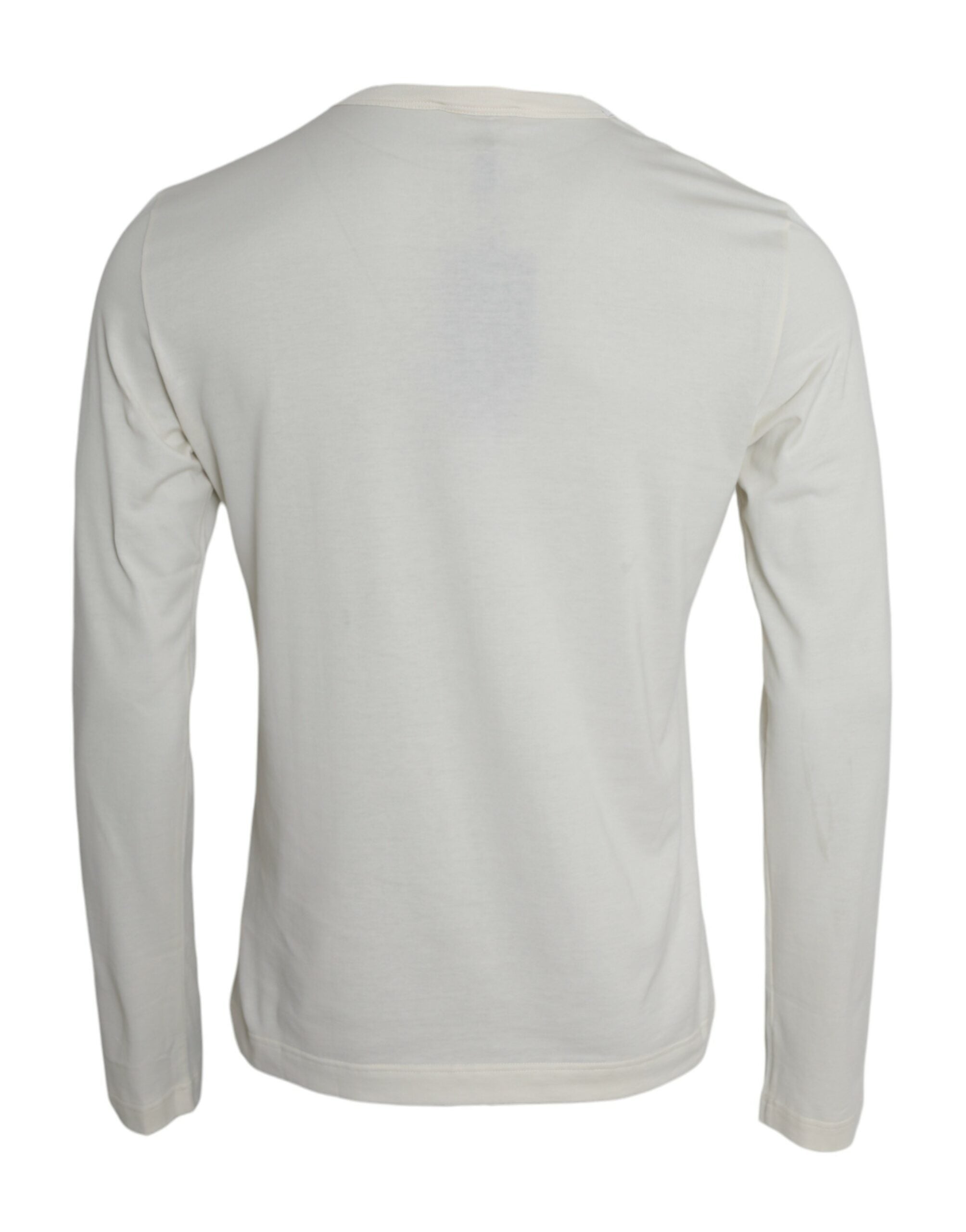 Dolce & Gabbana White Cotton Long Sleeve T-Shirt