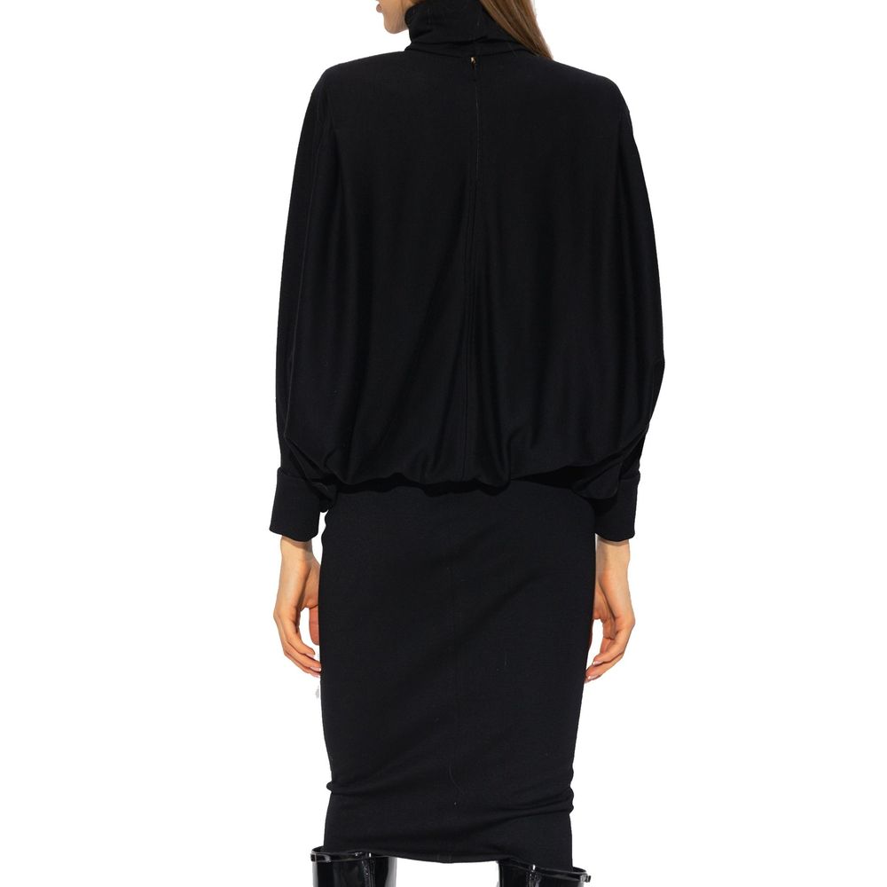 Saint Laurent Black Wool Casual Dress - Luxe Marca
