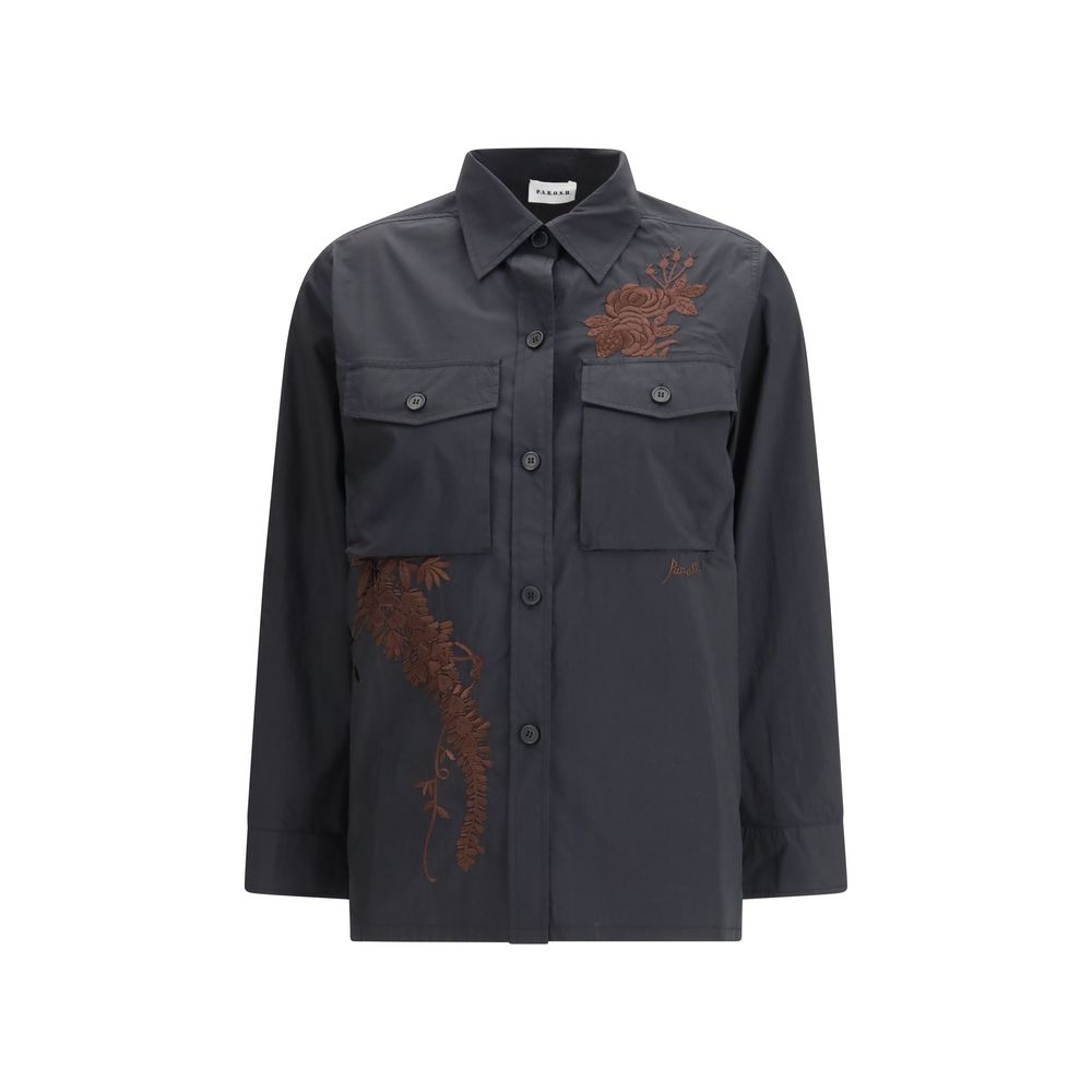 P.A.R.O.S.H. Black Cotton Shirt