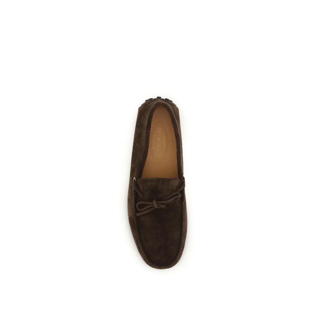 Tod's Brown Calf Leather Bos Taurus Slip-On Loafers