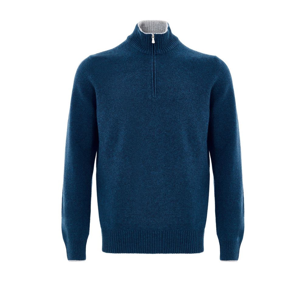 Gran Sasso Blue Wool Turtleneck