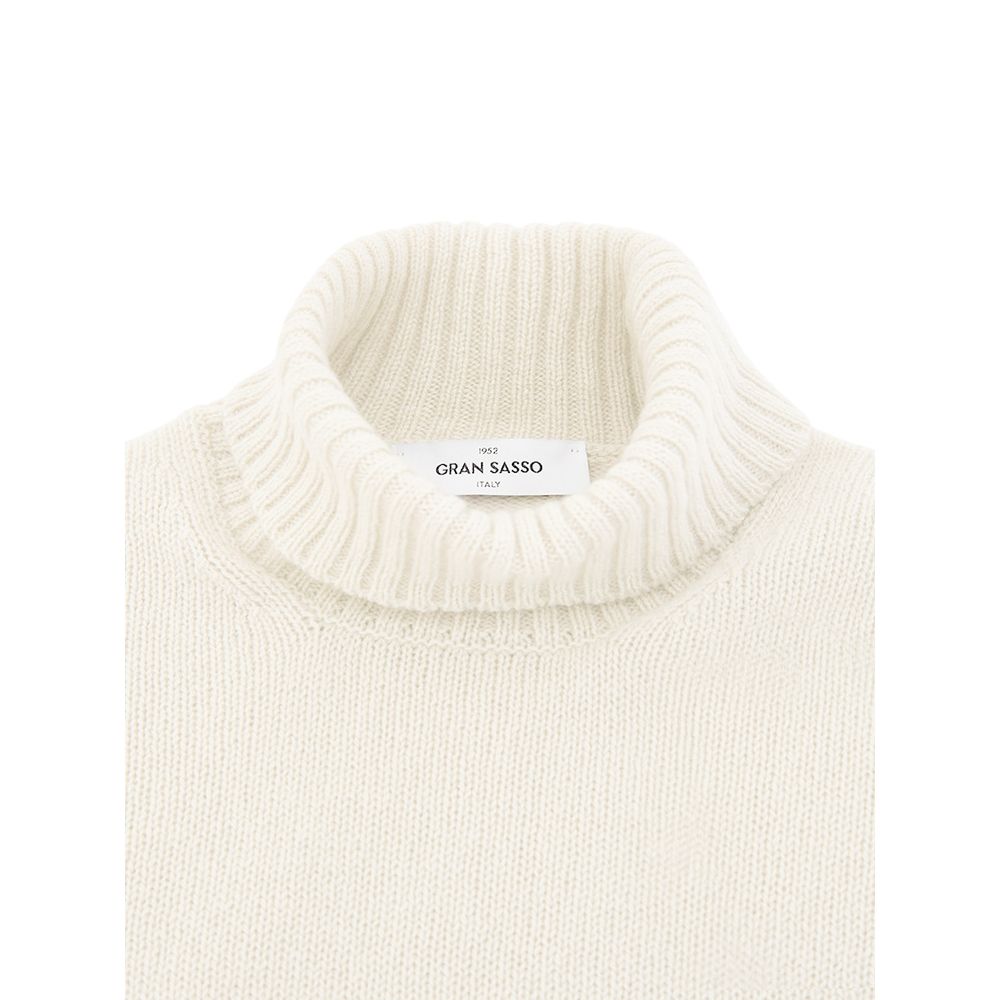 Gran Sasso White Wool Turtleneck