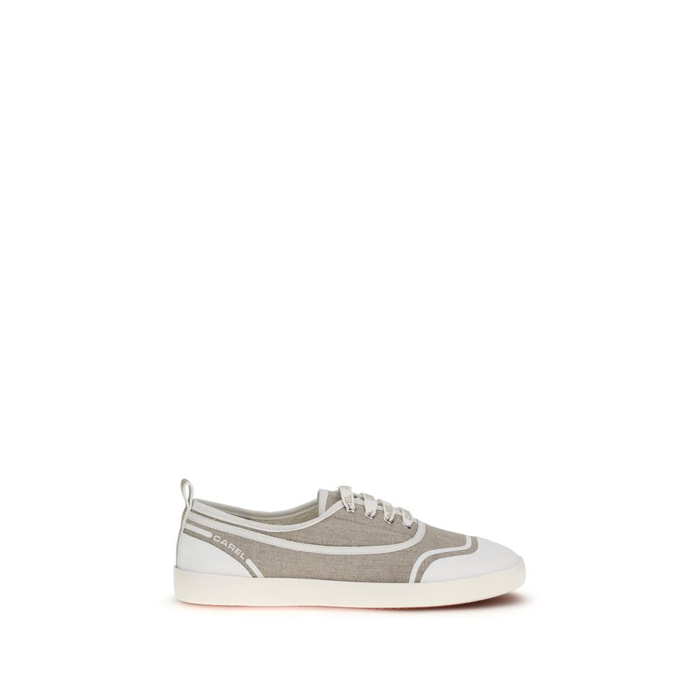 Carel Paris Beige Cotton Low Top Sneakers