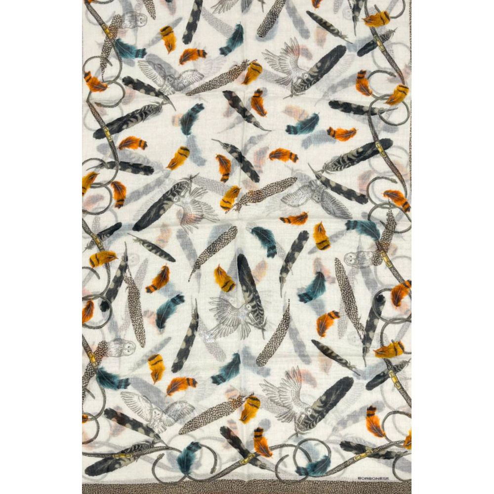 Borbonese Beige Fleece Wool Women Scarf