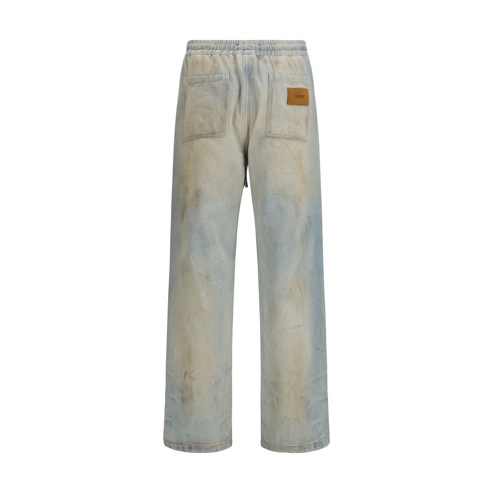 Amiri Light Blue Cotton Relaxed Fit Jeans