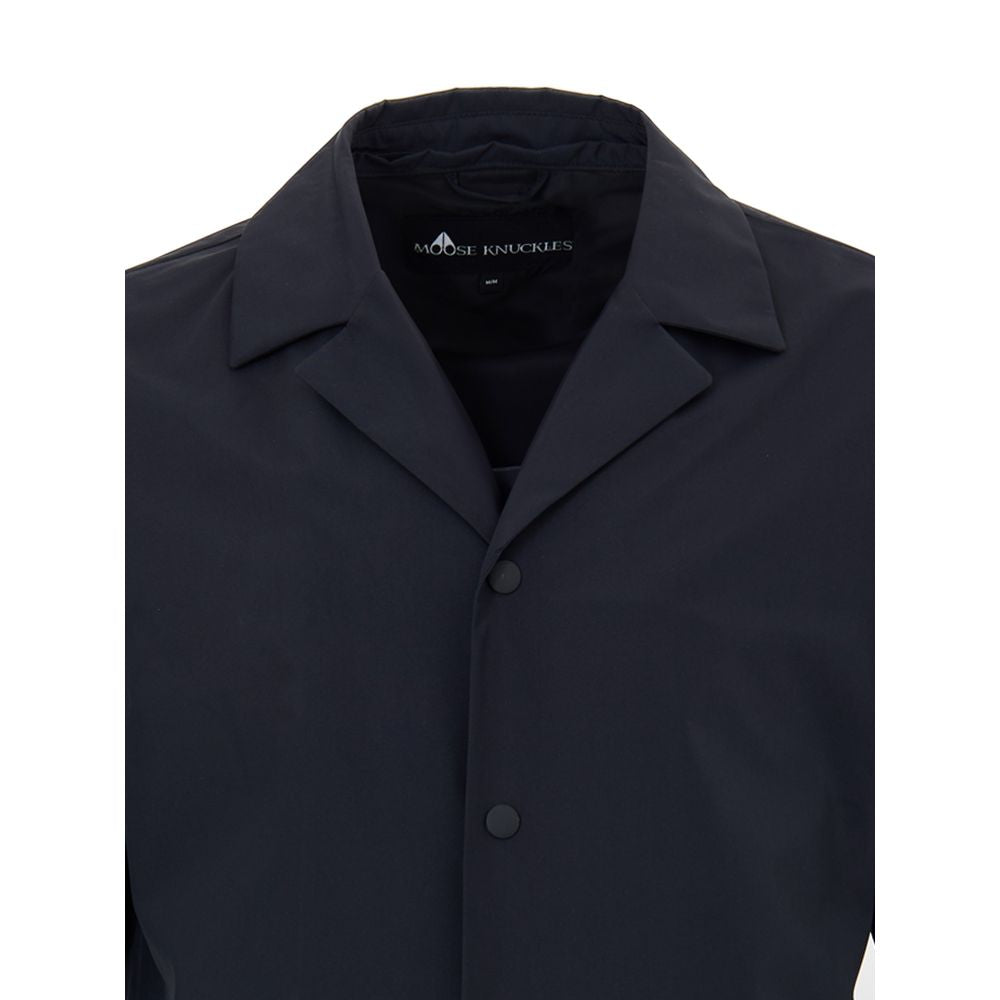 Moose Knuckles Black Nylon Trench Coat