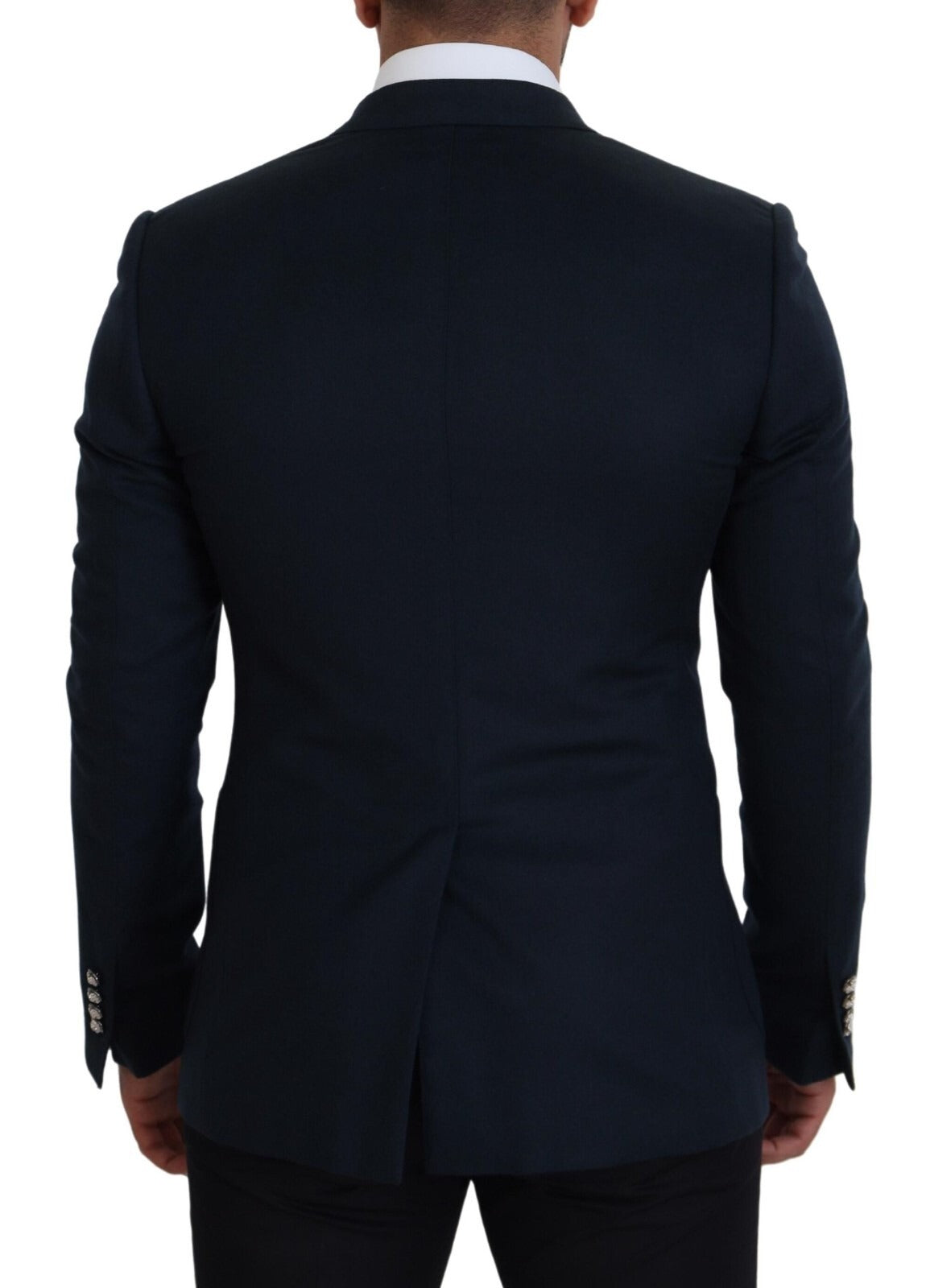 Dolce & Gabbana Blue Double Breasted Formal Coat Blazer - Luxe Marca