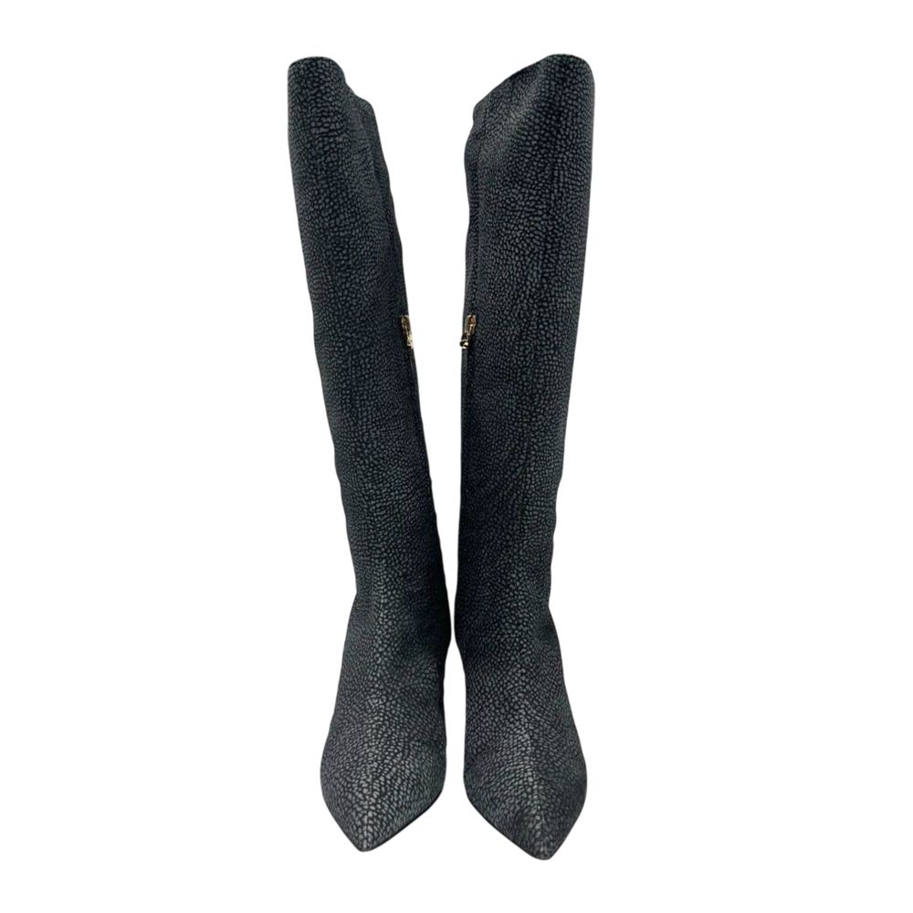 Borbonese Black Genuine Leather Women Boot