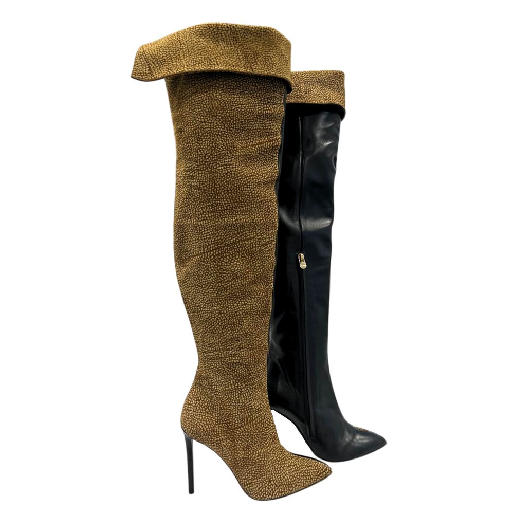 Borbonese Beige Leather Women Boot