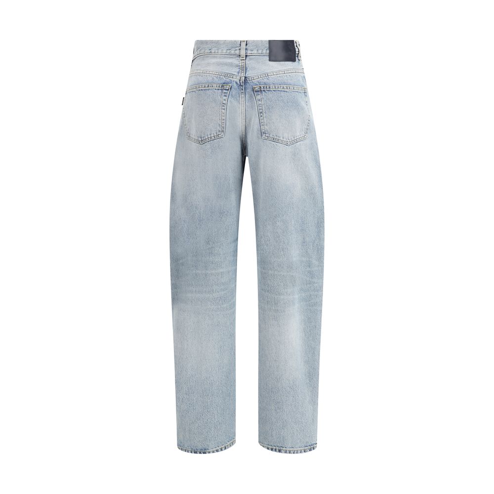 Haikure Light Blue Cotton Relaxed Fit Jeans