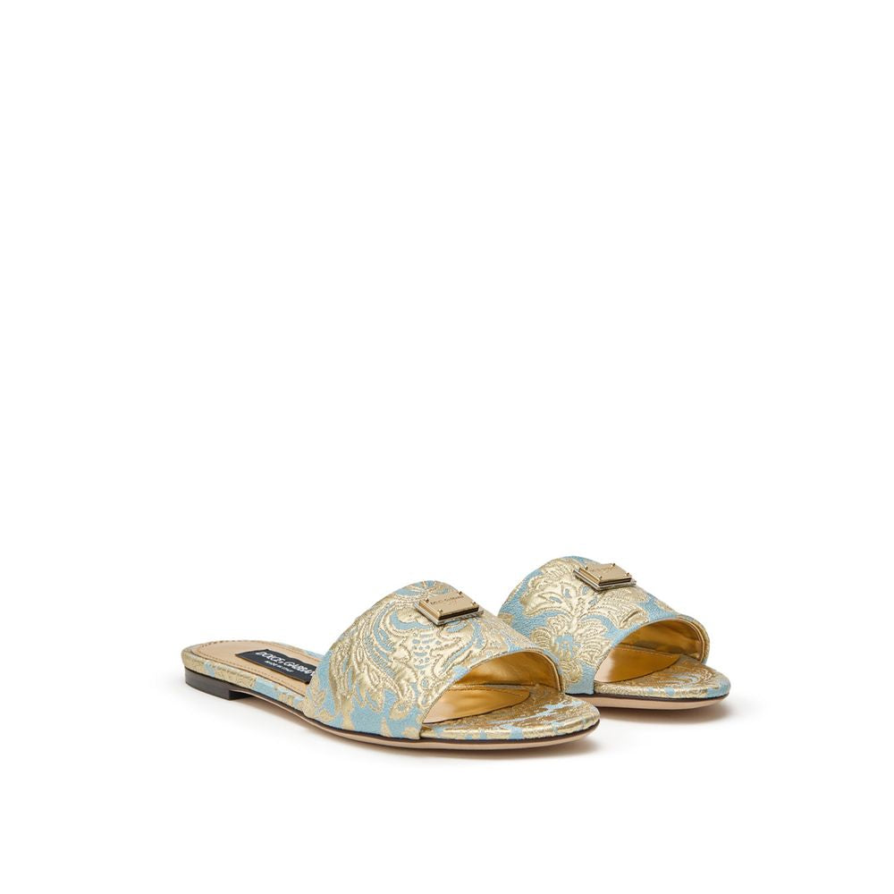 Dolce & Gabbana Blue Polyester Slippers